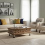 Hanah Home Mesa de Café Ajustable Nogal